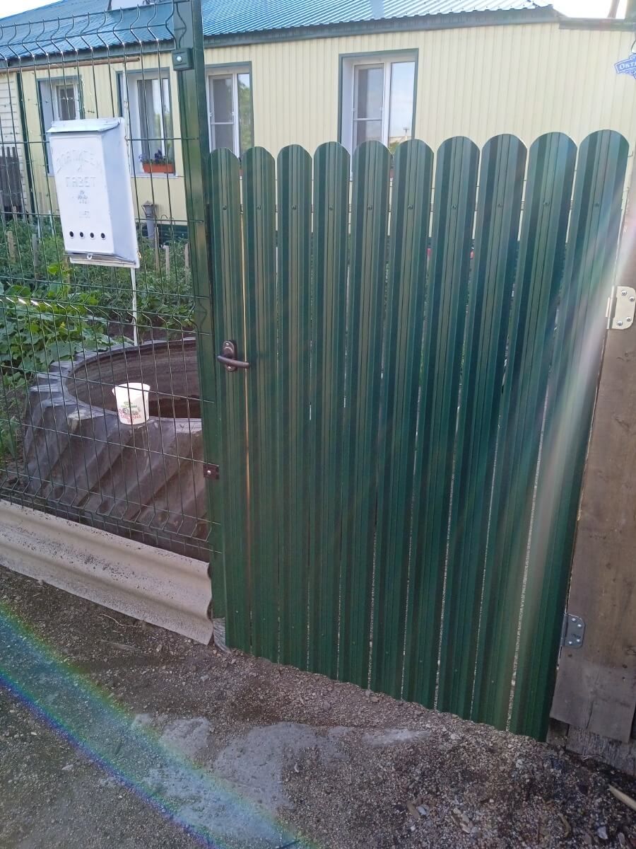 Калитка из штакетника ЭКО-М RAL6005/6005 Зеленый Мох двусторонний в Тобольске