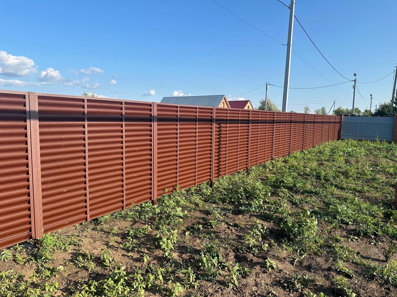 Забор из ламелей Еврожалюзи 53м RAL8017/8017 Шоколад двусторонний МАТТЕ в Тобольске