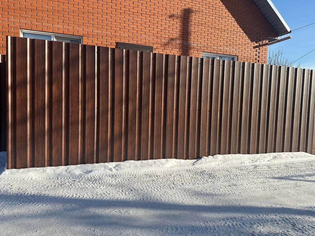 Забор из профнастила НС-21 22м Античное Дерево Принтек фото 4 в Тобольске