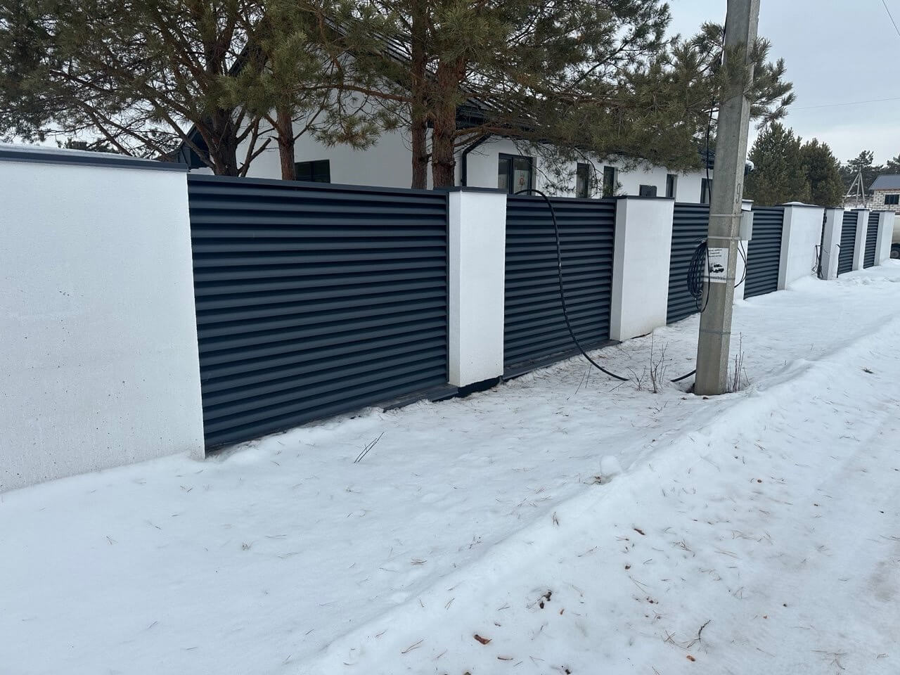 Забор-жалюзи 76м RAL7024/7024 Серый Графит двусторонний МАТТЕ фото 3 в Тобольске